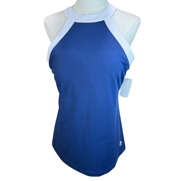 Penguin Women's Color Block Halter Tennis Top - Astra Night Size:M NEW - Picture 1 of 5